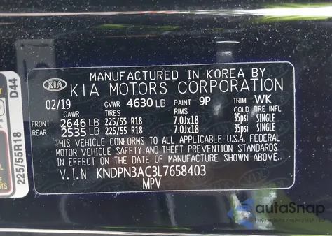 2020 Kia Sportage Ex from USA, damaged, VIN KNDPN3AC3L7655840